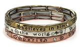 4031521 Stretch Bracelet Set 3 Separate Bracelets John 3:16 Scripture Christian