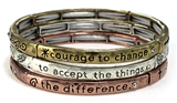 4031522 Stretch Bracelet Set 3 Separate Bracelets Serenity Prayer AA 12 Step