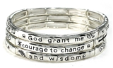 4031523 Stretch Bracelet Set 3 Separate Bracelets Serenity Prayer AA 12 Step