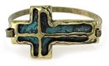 4031542 Cross Bracelet Bangle Antiqued Finish Christian Fashion Religious
