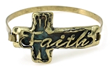 4031543 Cross Faith Bracelet Bangle Antiqued Finish Christian Fashion Religious