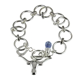 4031554 Chain Link Bracelet Steer Horseshoe Western Style Bracelet 