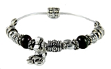 4031564 Teddy Bear Expandable Wire Bracelet Teddy Lovers Beaded Charm 