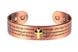 4031671 Solid Copper Magnetic Cuff Bracelet Bangle Serenity Prayer Message Ch...