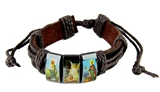 4031747 Jesus Angel Leather Wrap Bracelet Icons Religious Images Adjutable Christian Catholic Style 