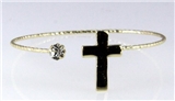 4031244 Christian Cross Bangle Bracelet CZ Stone Religious Jesus Fashion