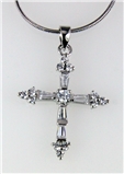6030013 Cubic Zirconia Cross Religious Christian Scripture Necklace
