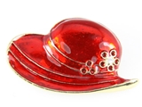 6030015 Ladies Red Hat Society Club Pin Brooche Clothes Clothing Redhat