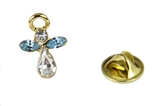 6030060 March Crystal Birthstone Angel Pin Guardian Lapel Brooch Tie Tack