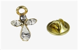 6030061 April Crystal Birthstone Angel Pin Guardian Lapel Brooch Tie Tack