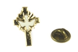 6030095 Christian Cross Lapel Pin Holy Spirit Dove Pin Tie Tack Religious Church