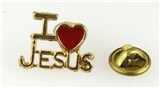 6030097 I Love Jesus Christian Lapel Pin Tie Tack Religious Church Jesus Heart