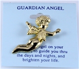 6030105 Guardian Angel Lapel Pin Brooch Tack Pin Christian Religious Jewelry