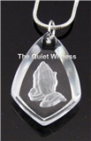 6030107 Praying Hands Crystal Necklace Etched Highly Detailed Christian Relig...