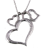 6030117Three Hearts Pendant Necklace Marriage Love Gift