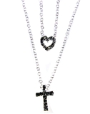 6030118 Heart and Cross Pendant Necklace Marriage Gift Valentines Love Christian