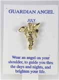 6030122 Guardian Angel Lapel Pin Tack Brooch November Amber Topaz Birthstone