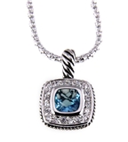 6030184 Designer Inspired Necklace with Beautiful Brilliant Aquamarine CZ Sto...