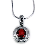 6030187 Designer Inspired Necklace with Beautiful Brilliant Red CZ Stone