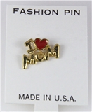 6030231 I Love Mom Heart Mother Pin Tie Tack Lapel Brooch Brooche