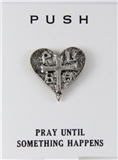 6030242 PUSH Pray Until Something Happens Lapel Pin Tie Tack Brooch Christian