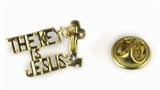 6030246 The Key is Jesus Cross Lapel Pin Tie Tack Christian Jewelry Brooch