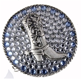 6030254 Cowboy Cowgirl Boot Belt Buckle Glitter Bling Rhinestone Western Theme