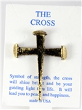 6030273 Rugged Nail Cross Lapel Pin Jesus Christian Nails Brooch Tie Tack