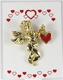 6030281 Valentines Heart Guardian Angel Lapel Pin Brooch Tack Pin Christian R...
