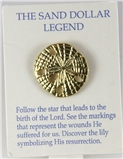 6030284 Sand Dollar Lapel Pin Legend of the Sand Dollar Prayer Christian Poem