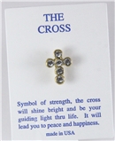 6030289 Christian Cross 14kt Gold Plated CZ Stone Lapel Pin Brooch Tie Tack M...