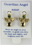 6030327 August Guardian Angel Birthstone Stud 14kt Gold Plated Earrings Chris...