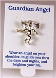 6030350 Angel Pin Brooch Tie Tack Rhodium Silver Plated Made in USA Guardian