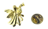 6030363 Guardian Angel Lapel Pin Brooch Tie Tack Cherub Sound the Trumpet Arc...