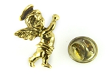 6030364 Guardian Angel Lapel Pin Brooch Tie Tack Cherub Sound the Trumpet Arc...