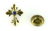 6030412 September Birthstone Christian Cross Lapel Pin Volunteer Helper Appre...