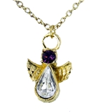 6030420 February Birthstone Angel Necklace Pendant Guardian Secret Appreciati...