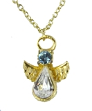 6030421 March Birthstone Angel Necklace Pendant Guardian Secret Friend Apprec...