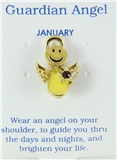6030431 January Birthstone Smiley Face Angel Lapel Pin Brooch Tie Tack Be Hap...