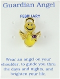 6030432 February Birthstone Smiley Face Angel Lapel Pin Brooch Tie Tack Be Ha...