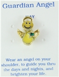 6030435 May Birthstone Smiley Face Angel Lapel Pin Brooch Tie Tack Be Happy D...