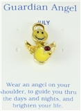 6030437 July Birthstone Smiley Face Angel Lapel Pin Brooch Tie Tack Be Happy ...