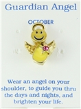6030440 October Birthstone Smiley Face Angel Lapel Pin Brooch Tie Tack Be Hap...
