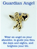 6030444 February Birthstone Angel & Heart Lapel Pin Brooch Tie Tack Cupid Lov...