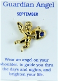 6030451 September Birthstone Angel & Heart Lapel Pin Brooch Tie Tack Cupid Lo...