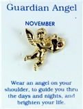6030453 November Birthstone Angel & Heart Lapel Pin Brooch Tie Tack Cupid Lov...