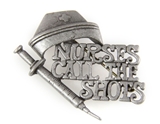 6030474 Nurses Call The Shots Pin Booch Lapel Nurse Needle RN LPN Doctor