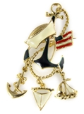 6030480 Navy Brooch Lapel Pin Mariner Marine Patriot US Flag