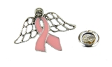 6030740 Angel Lapel Pin Pink Ribbon Brooch Guardian Angel On My Shoulder Inspirational