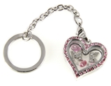 7030065a MK Floating Charm Keychain with Pink Rhinestones